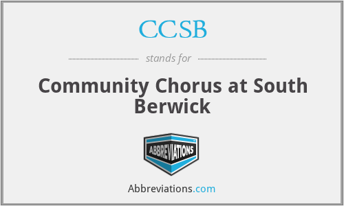 CCSB - Community Chorus at South Berwick