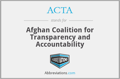 ACTA - Afghan Coalition for Transparency and Accountability