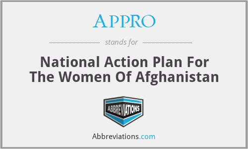 APPRO - National Action Plan For The Women Of Afghanistan