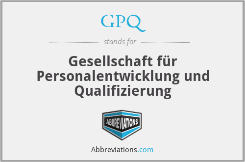 GPQ - Gesellschaft für Personalentwicklung und Qualifizierung