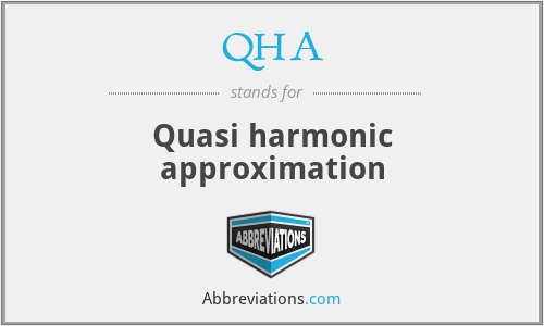 QHA - Quasi harmonic approximation