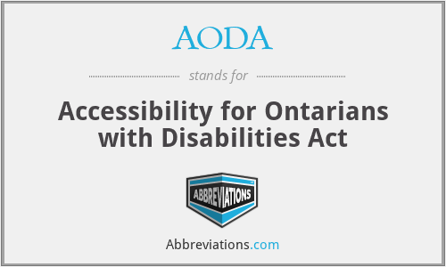 AODA - Accessibility for Ontarians with Disabilities Act