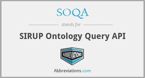 SOQA - SIRUP Ontology Query API