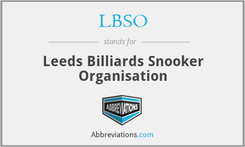 LBSO - Leeds Billiards Snooker Organisation