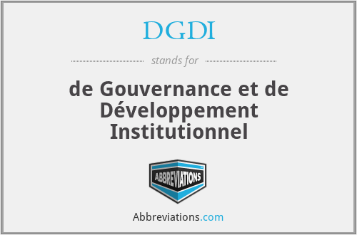 DGDI - de Gouvernance et de Développement Institutionnel