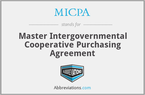 MICPA - Master Intergovernmental Cooperative Purchasing Agreement