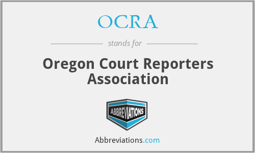 OCRA - Oregon Court Reporters Association