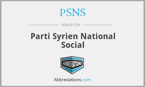 PSNS - Parti Syrien National Social