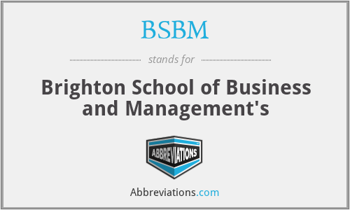 BSBM - Brighton School of Business and Management's