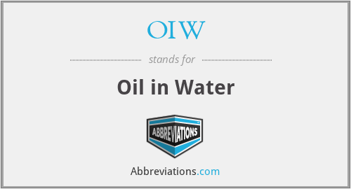 OIW - Oil in Water