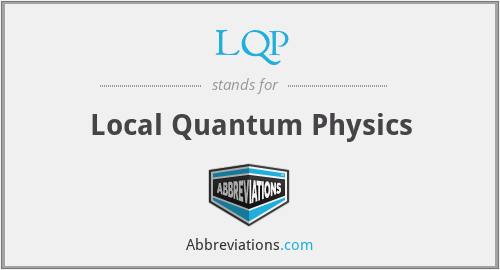 LQP - Local Quantum Physics