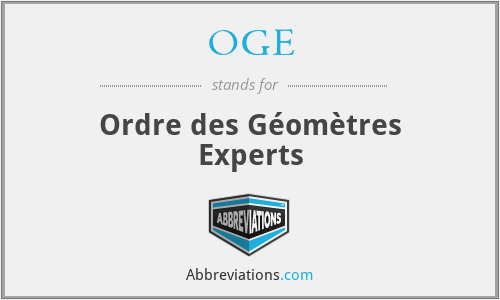 OGE - Ordre des Géomètres Experts