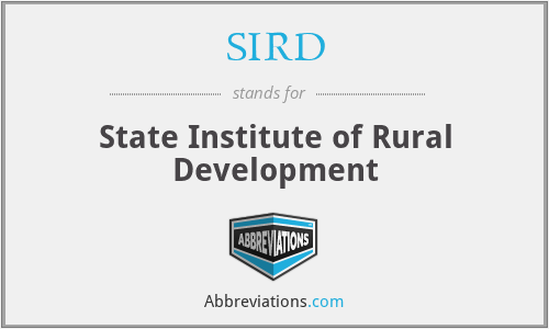 SIRD - State Institute of Rural Development