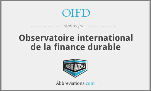 OIFD - Observatoire international de la finance durable