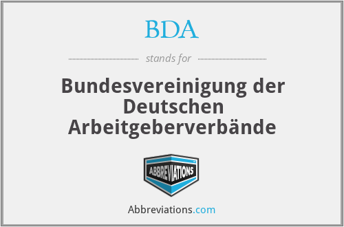 BDA - Bundesvereinigung der Deutschen Arbeitgeberverbände