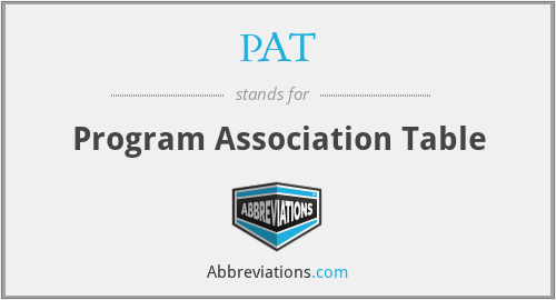 PAT - Program Association Table