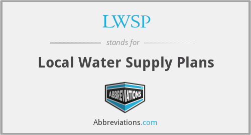 LWSP - Local Water Supply Plans