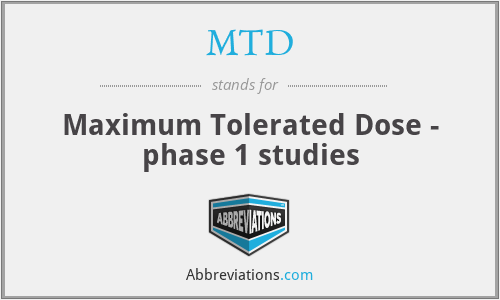 MTD - Maximum Tolerated Dose - phase 1 studies