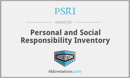 PSRI - Personal and Social Responsibility Inventory