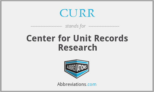 CURR - Center for Unit Records Research