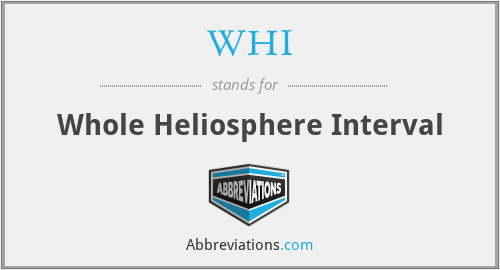 WHI - Whole Heliosphere Interval