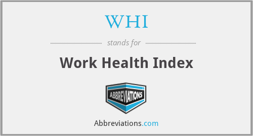WHI - Work Health Index