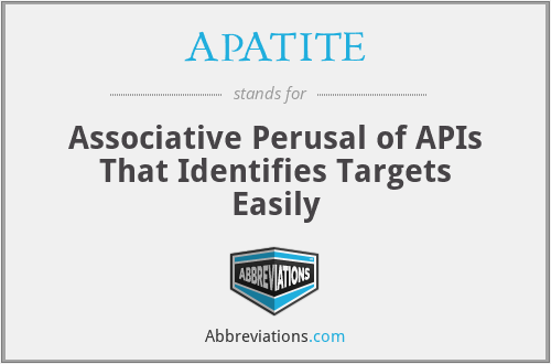APATITE - Associative Perusal of APIs That Identifies Targets Easily