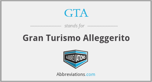 GTA - Gran Turismo Alleggerito