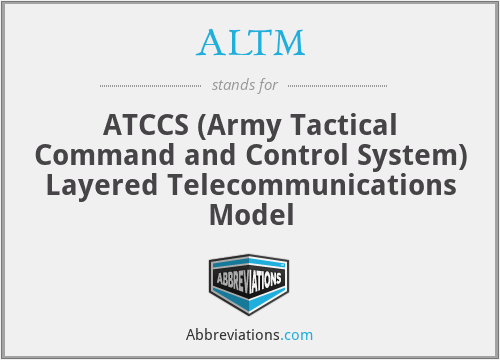 ALTM - ATCCS (Army Tactical Command and Control System) Layered Telecommunications Model