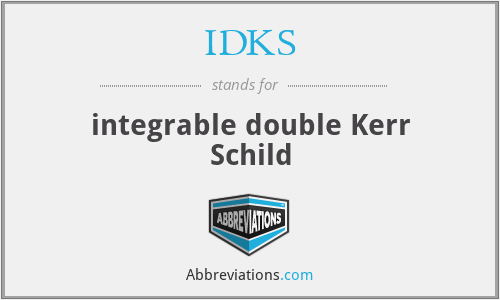 IDKS - integrable double Kerr Schild