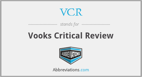 VCR - Vooks Critical Review