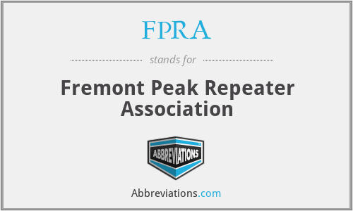 FPRA - Fremont Peak Repeater Association