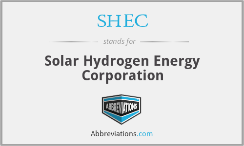 SHEC - Solar Hydrogen Energy Corporation