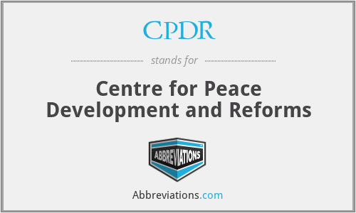 CPDR - Centre for Peace Development and Reforms