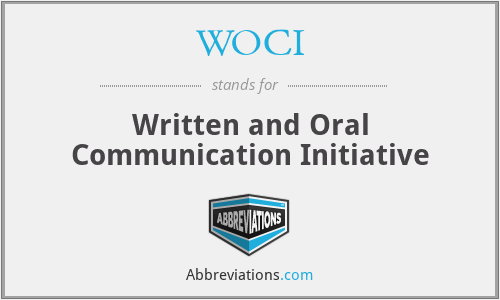 WOCI - Written and Oral Communication Initiative