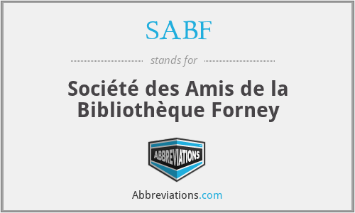 SABF - Société des Amis de la Bibliothèque Forney