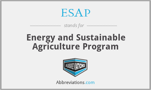 ESAP - Energy and Sustainable Agriculture Program
