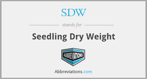 SDW - Seedling Dry Weight