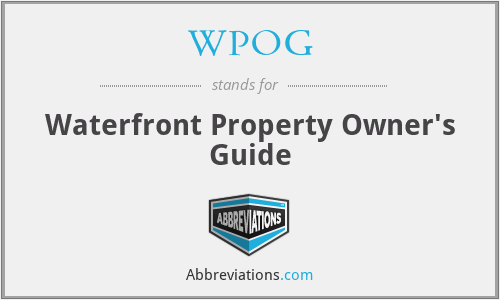 WPOG - Waterfront Property Owner's Guide