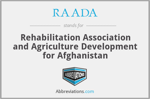 RAADA - Rehabilitation Association and Agriculture Development for Afghanistan