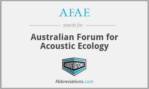 AFAE - Australian Forum for Acoustic Ecology