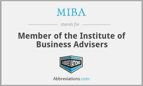 MIBA - Member of the Institute of Business Advisers