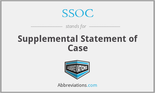 SSOC - Supplemental Statement of Case
