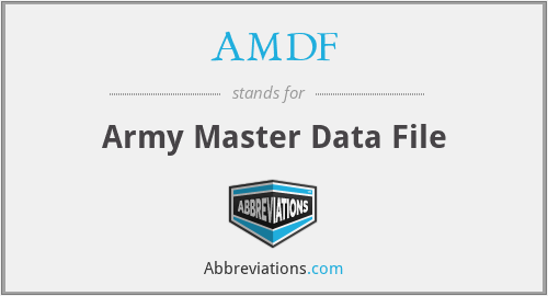 AMDF - Army Master Data File
