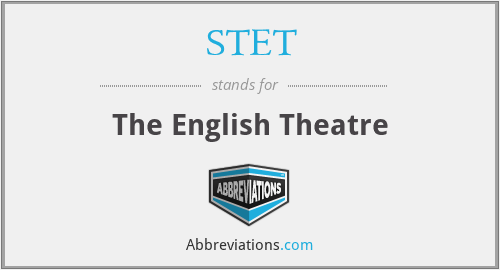 STET - The English Theatre