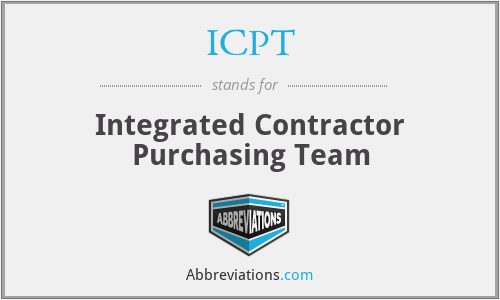 ICPT - Integrated Contractor Purchasing Team
