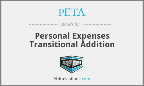PETA - Personal Expenses Transitional Addition