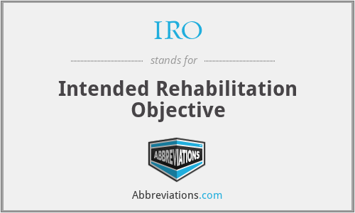 IRO - Intended Rehabilitation Objective
