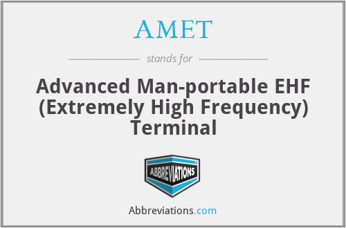 AMET - Advanced Man-portable EHF (Extremely High Frequency) Terminal