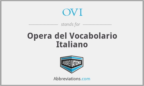 OVI - Opera del Vocabolario Italiano